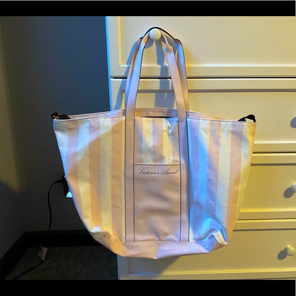 Victoria’s Secret Pink and White Striped Tote